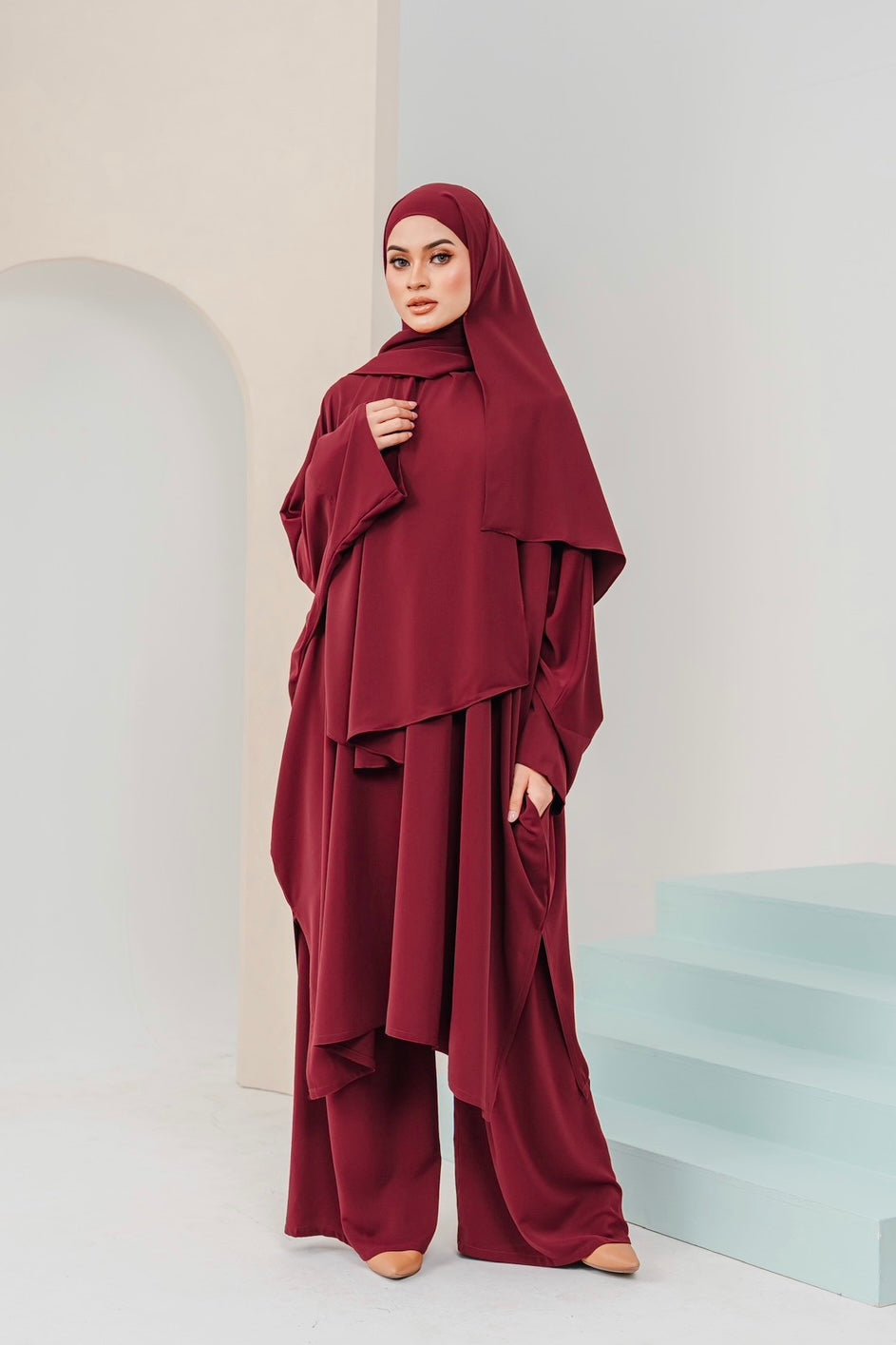 Hajar Pantsuit in Maroon