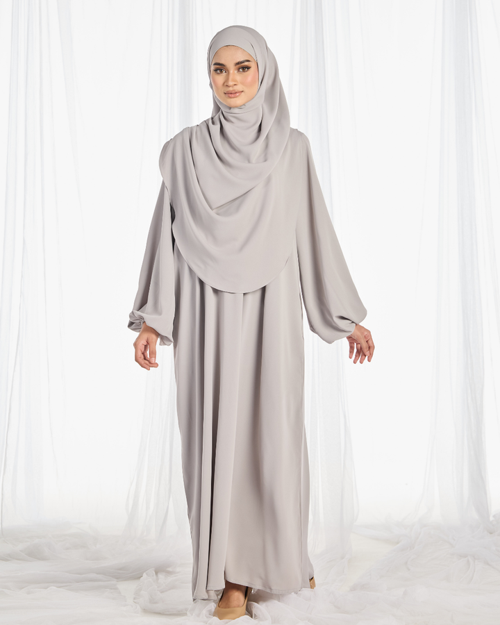 PO III : Warda Khimar Umrah Set in Silver