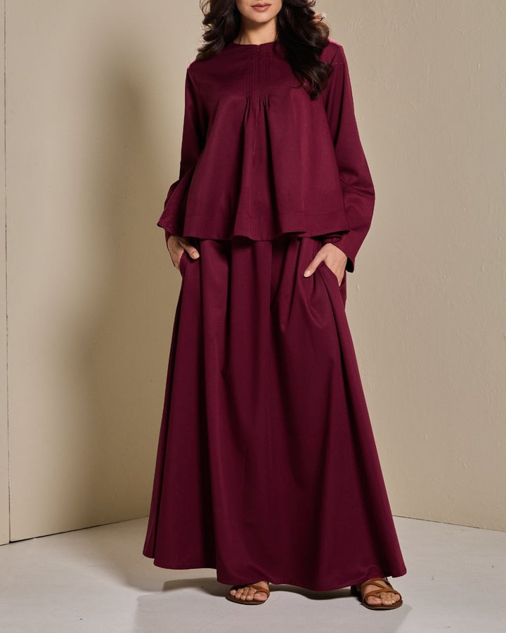 Maya Skirt Set in Burgundy