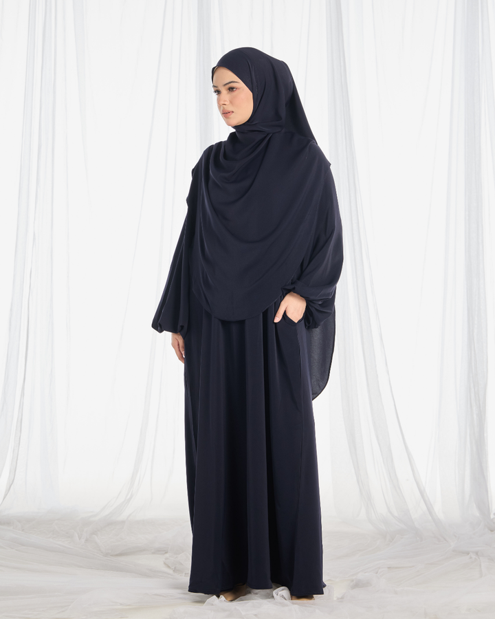 PO III : Warda Khimar Set in Navy