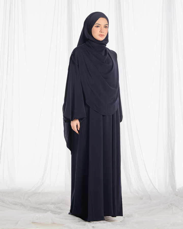 PO III : Warda Khimar Set in Navy