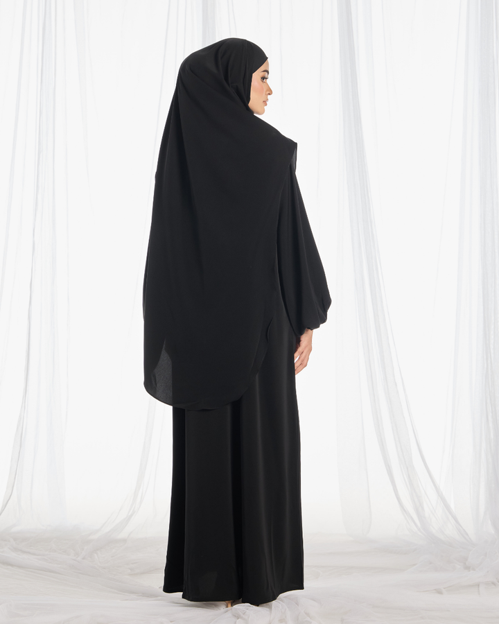 PO III : Warda Khimar Umrah Set in Black