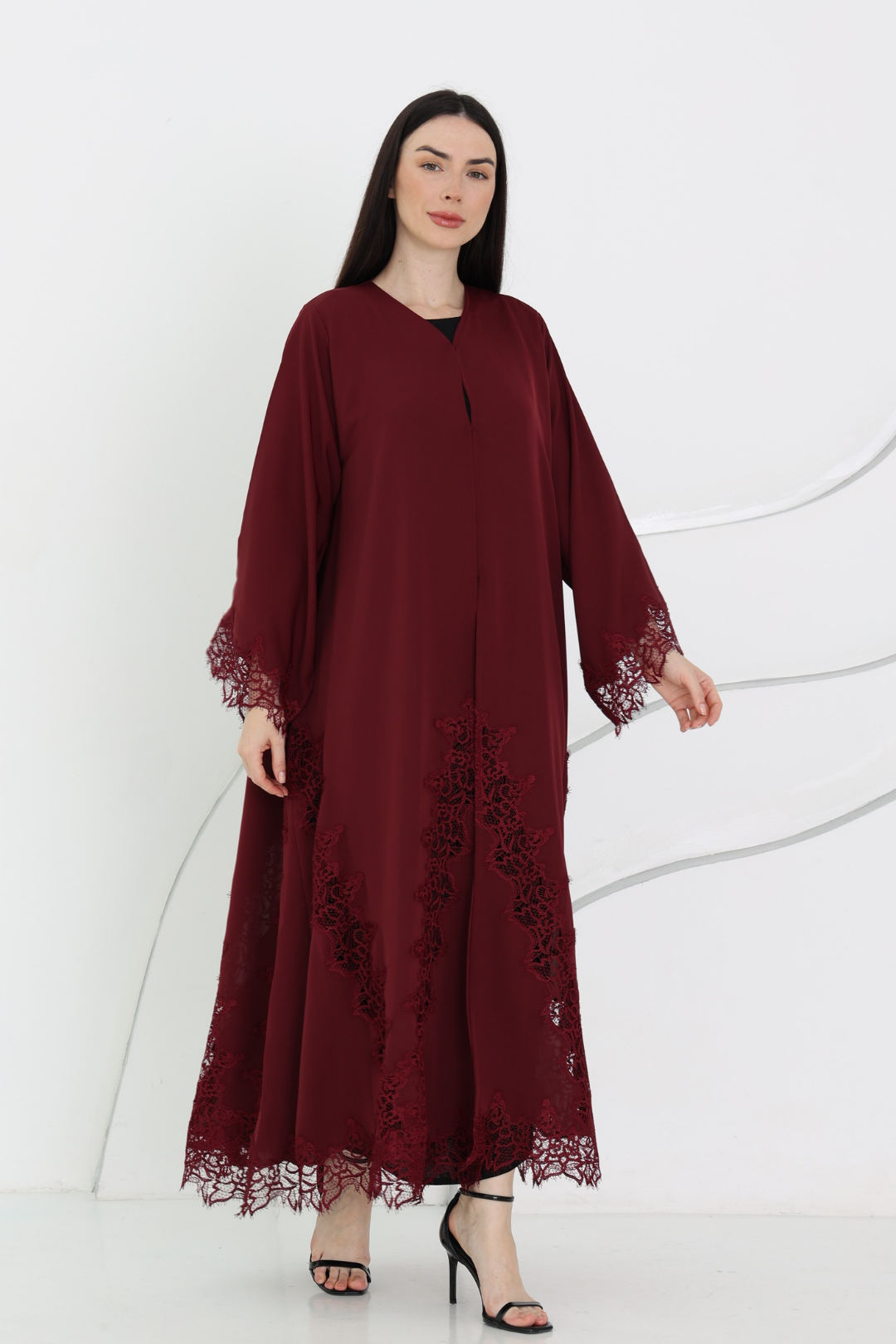 Preorder:Belle Abaya in Deep Maroon