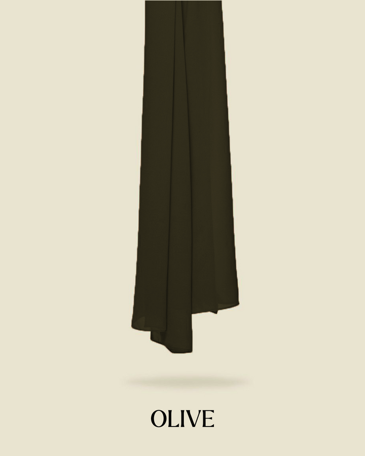 Leya Curved Tie Back Korean Chiffon Shawl