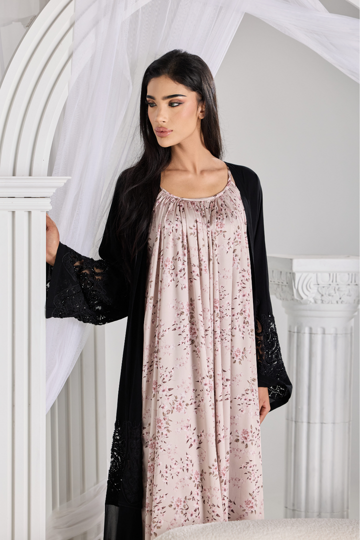 Layali Silk Slip in Blossom Champagne