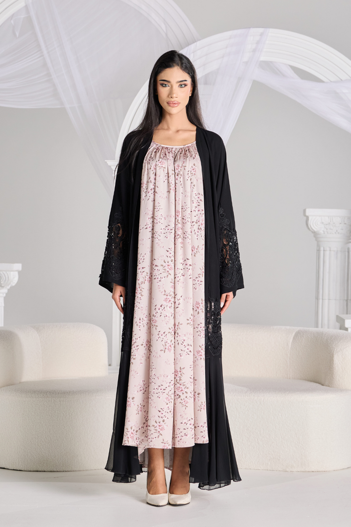 Layali Silk Slip in Blossom Champagne