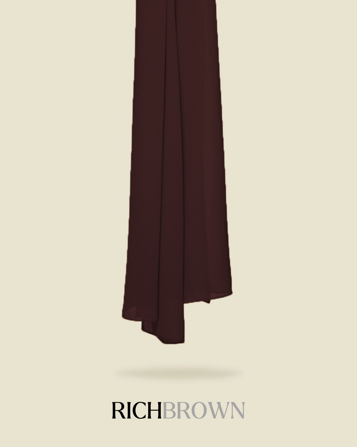 Leya Curved Tie Back Korean Chiffon Shawl
