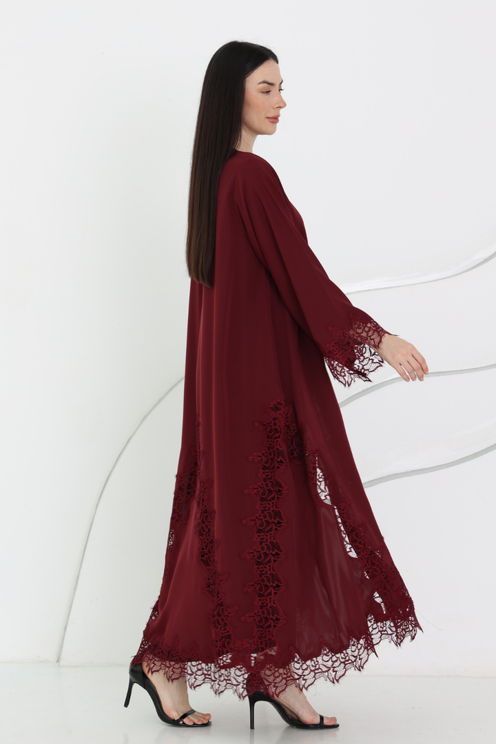 Preorder:Belle Abaya in Deep Maroon
