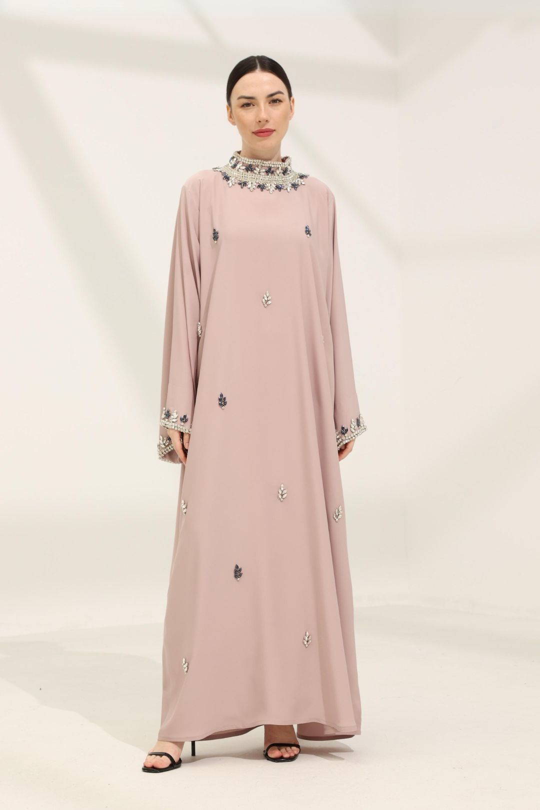 PO Luxe Series : Ammara Abaya in Beige Pink