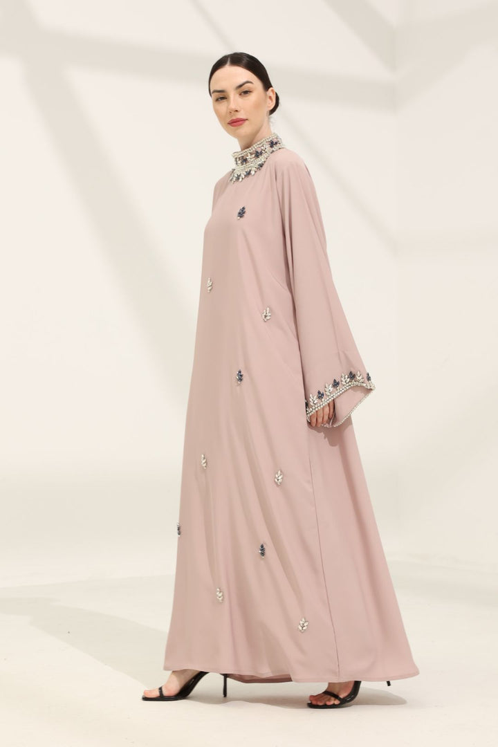 PO Luxe Series : Ammara Abaya in Beige Pink