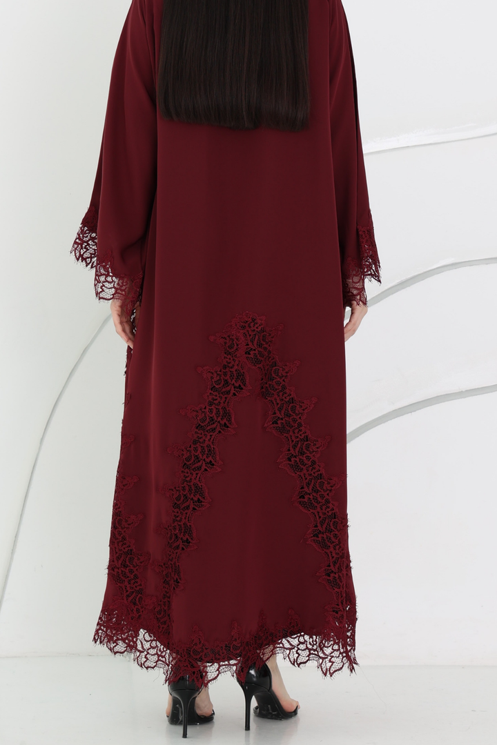Preorder:Belle Abaya in Deep Maroon