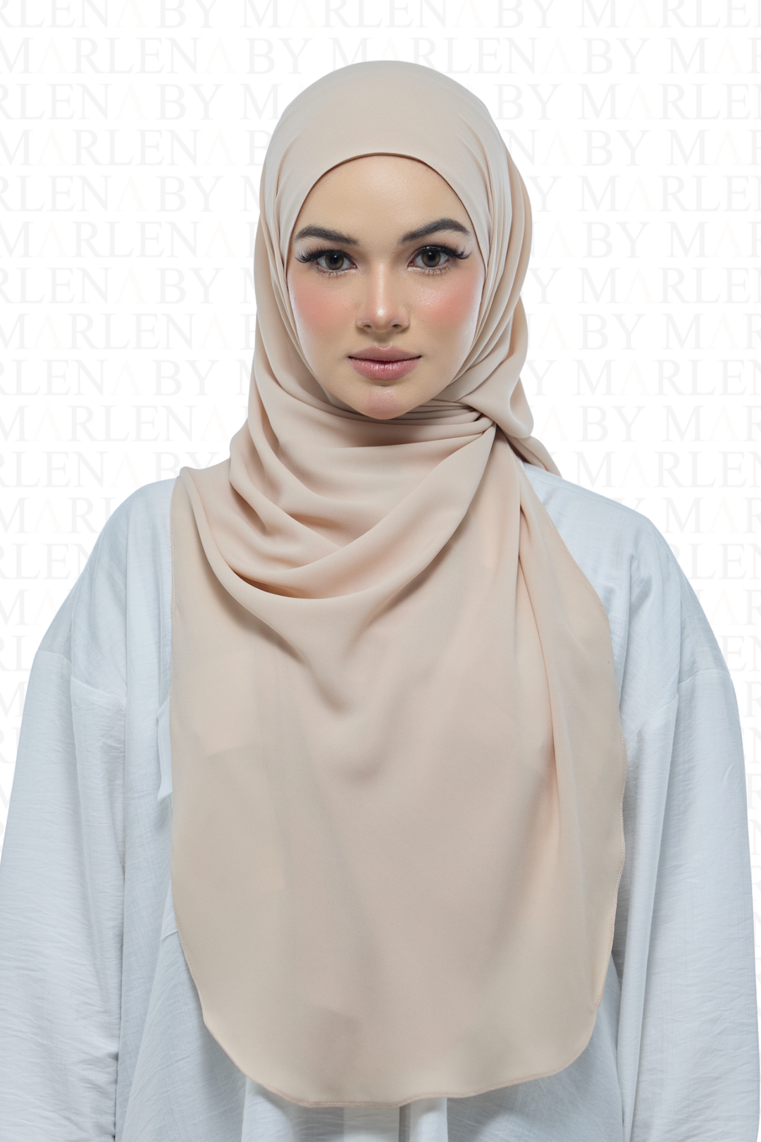 Leya Curved Tie Back Korean Chiffon Shawl