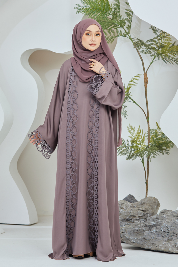 Ulfah Abaya in Grey Taupe