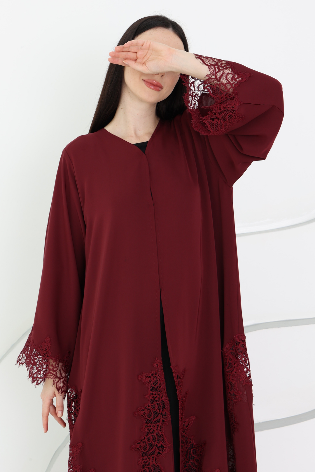 Preorder:Belle Abaya in Deep Maroon