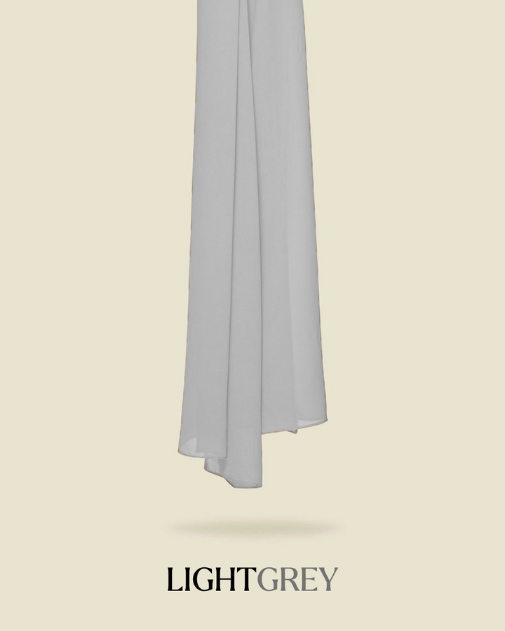 Leya Curved Tie Back Korean Chiffon Shawl