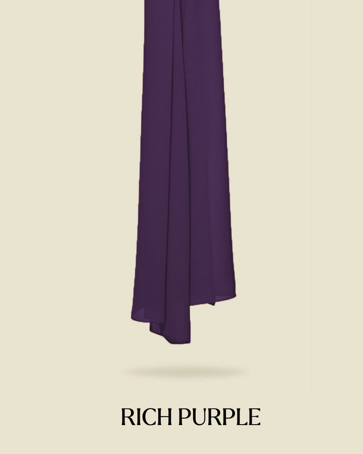 Leya Curved Tie Back Korean Chiffon Shawl