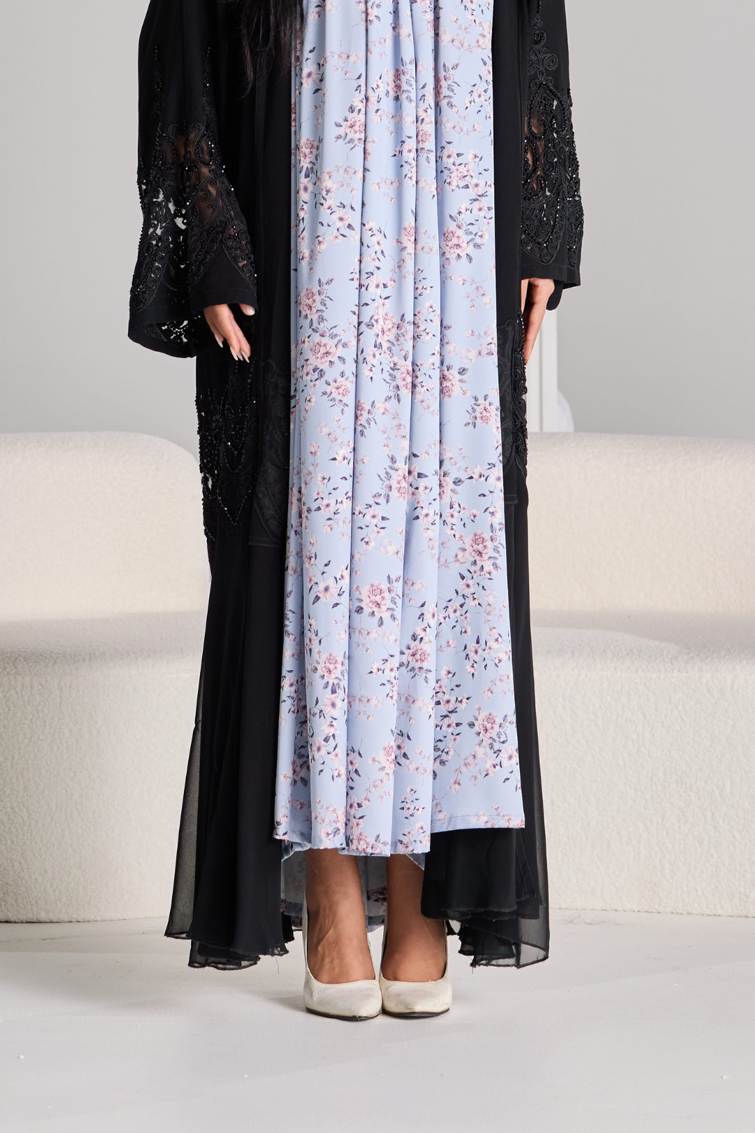 Layali Silk Slip in Blossom Blue