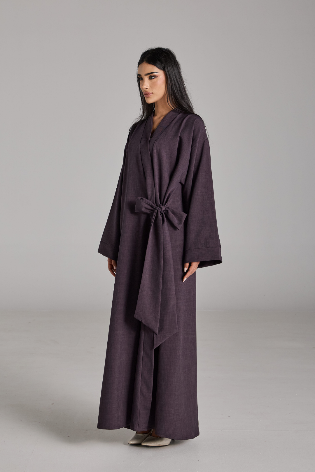 Taline Abaya in Eggplant Purple