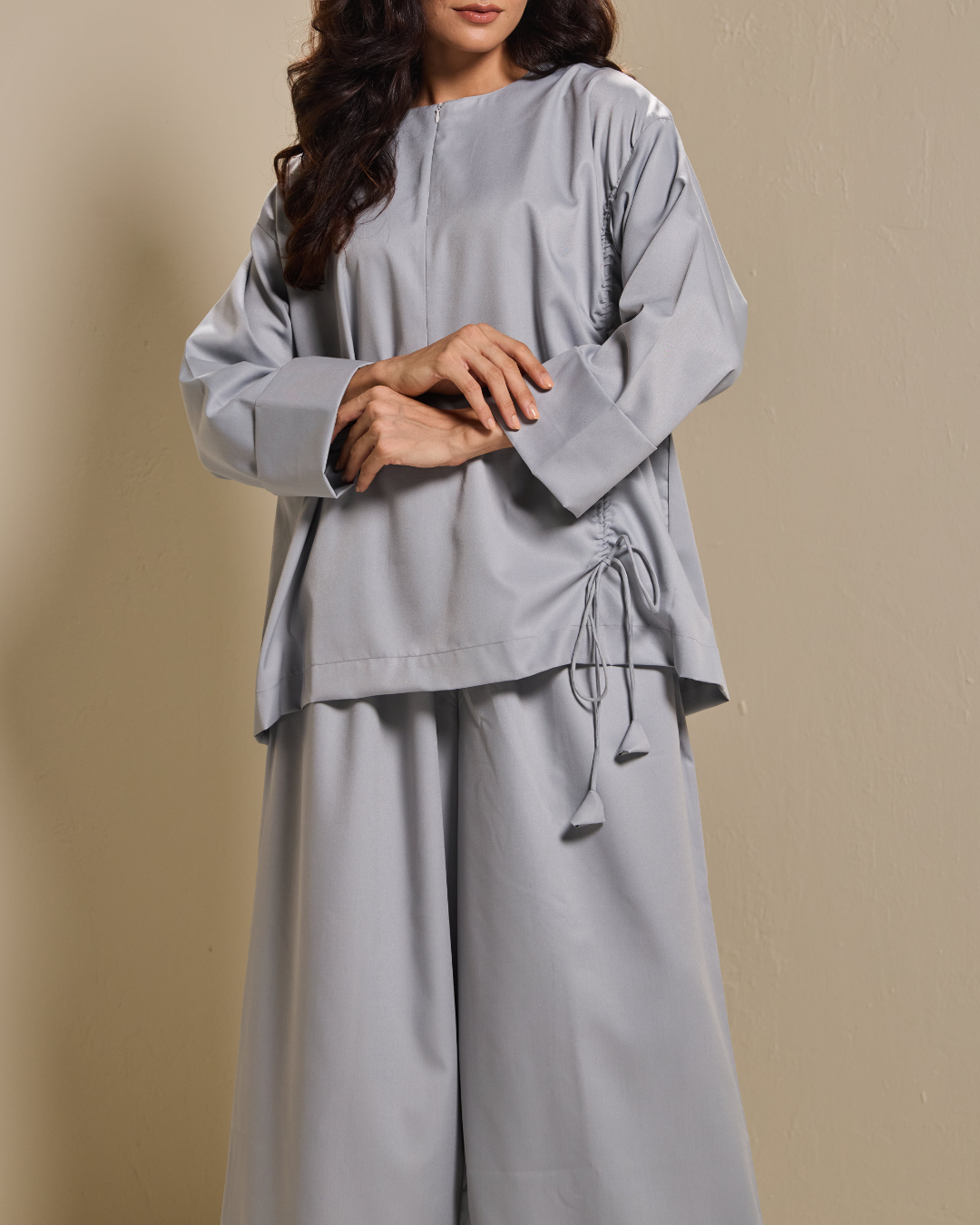 Ziyana Pants Set in Light Grey
