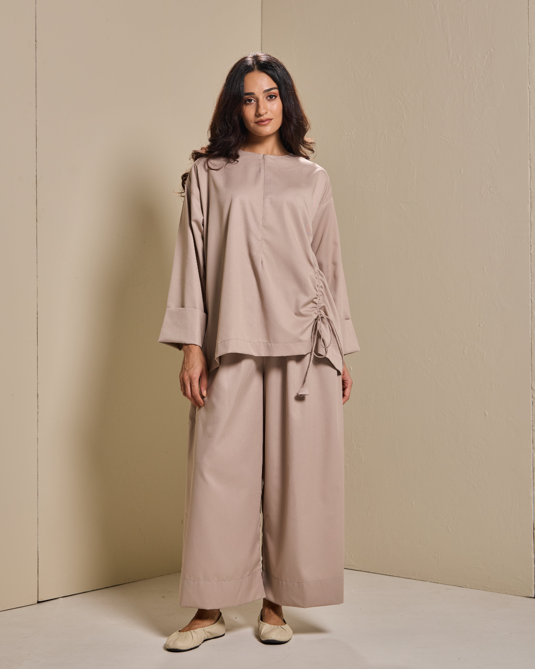 Ziyana Pants Set in Sand