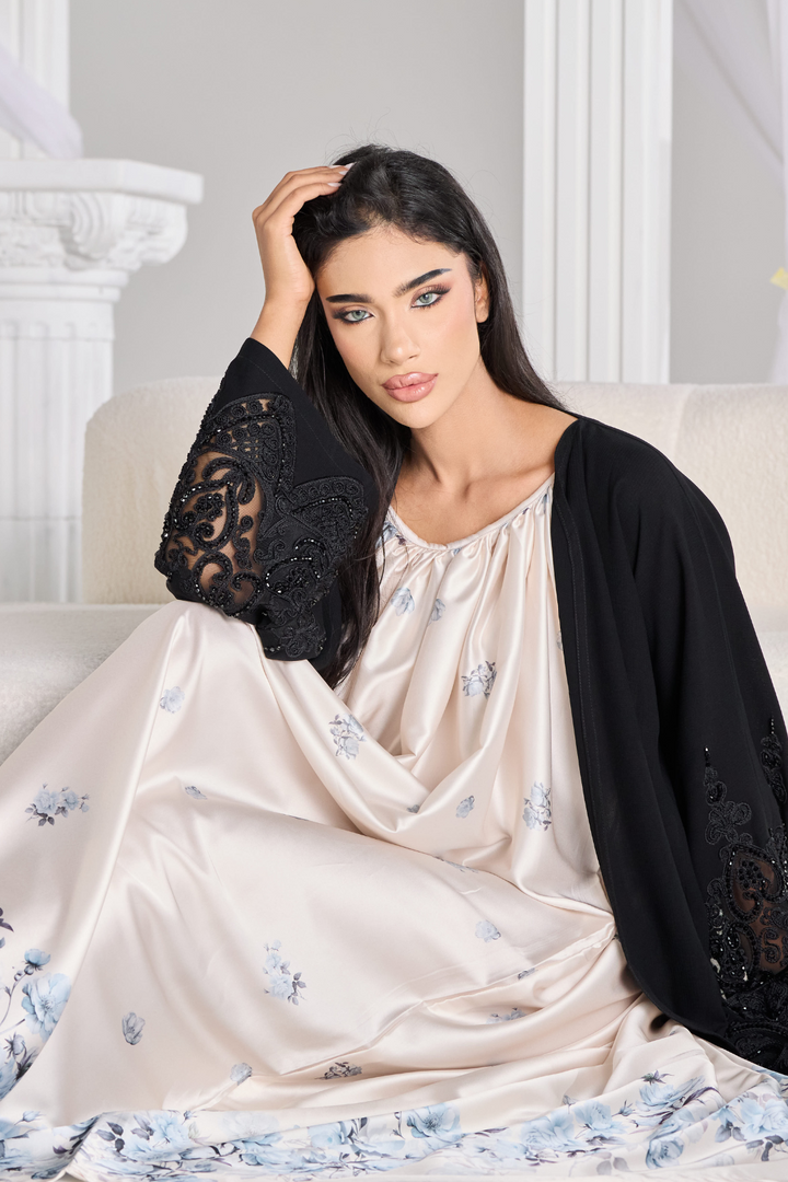 Layali Silk Slip in Aurora Blue