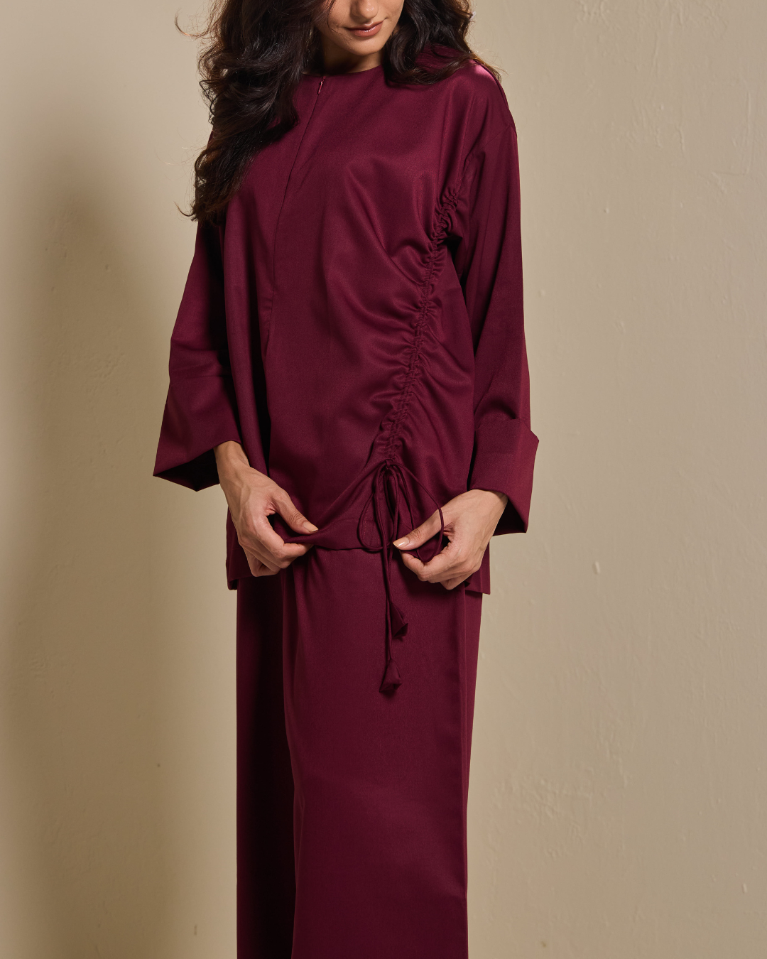 Ziyana Pants Set in Burgundy