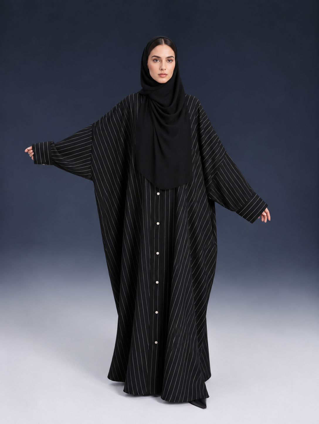 Alesa Striped Cotton Linen Shirtdress