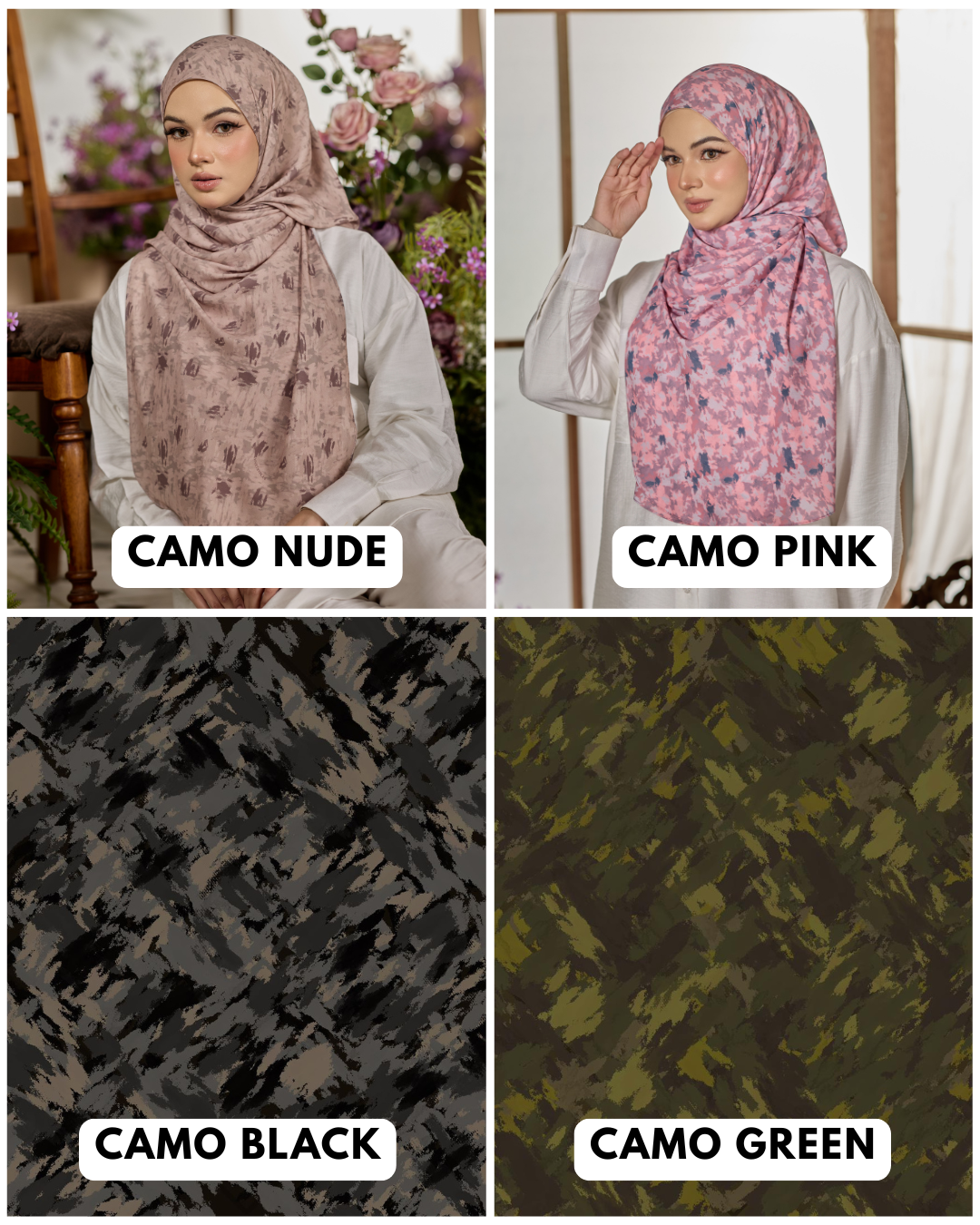 Printed Leya Curved Tie Back Korean Chiffon Shawl