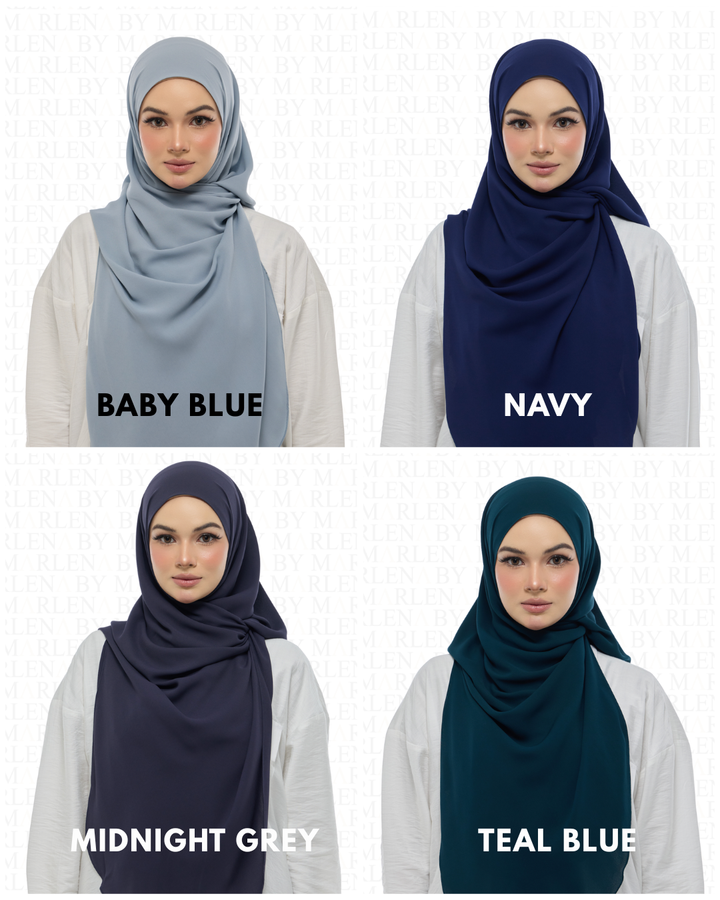 Leya Curved Tie Back Korean Chiffon Shawl