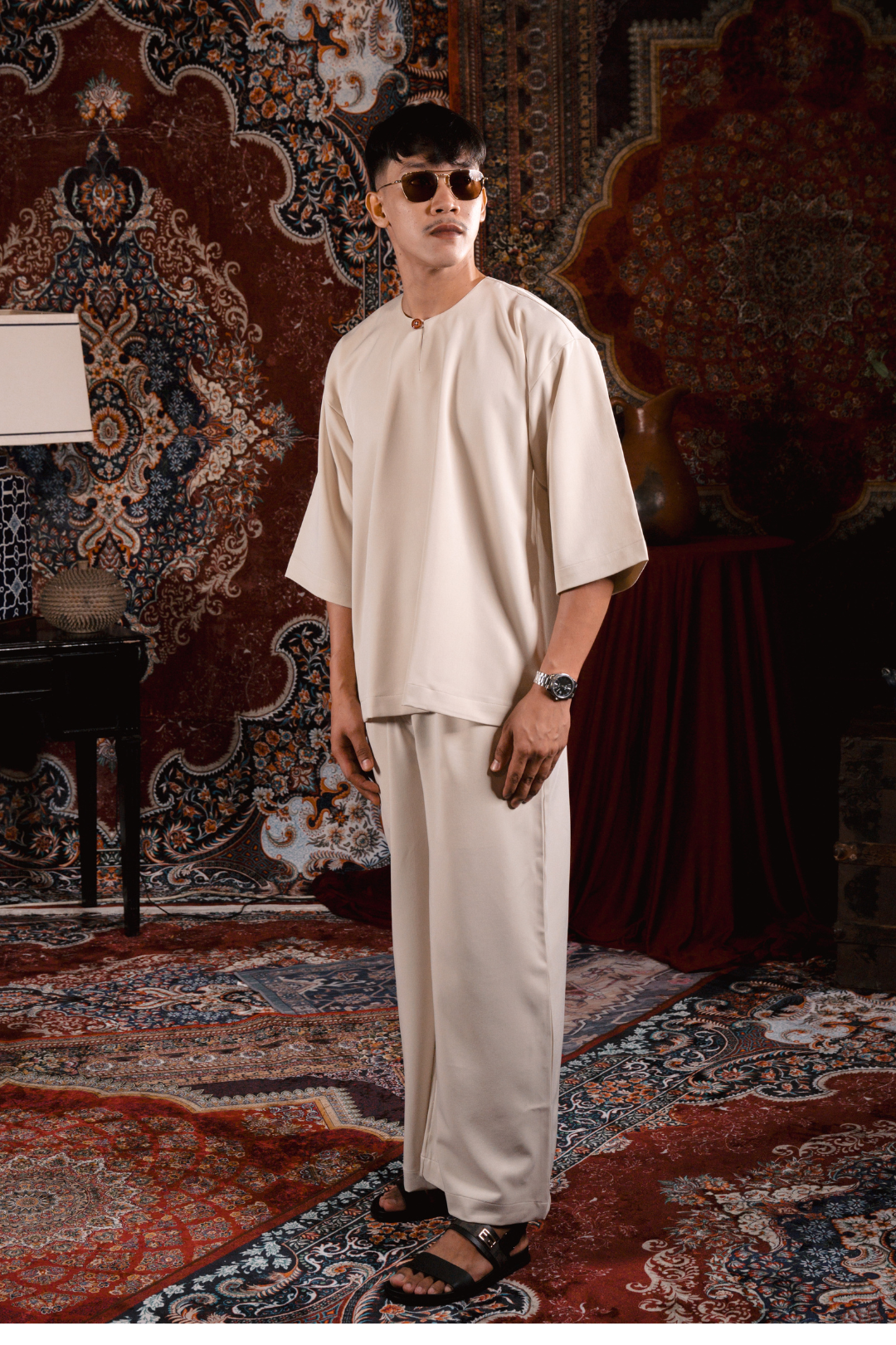 Bentara Baju Melayu in Soft Beige