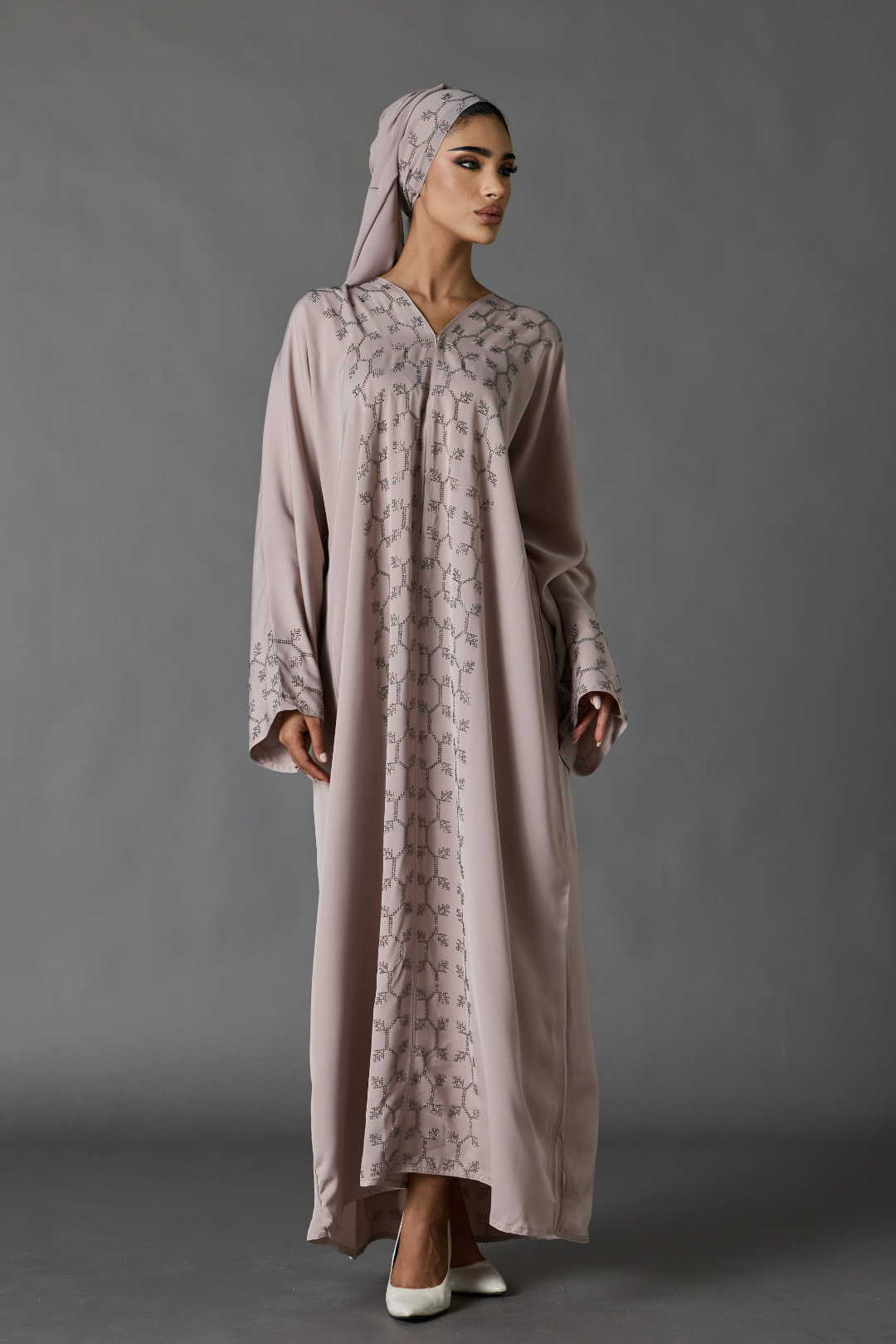 Afreen Abaya in Nude