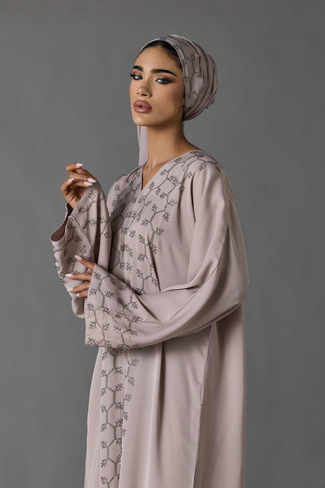 Afreen Abaya in Nude