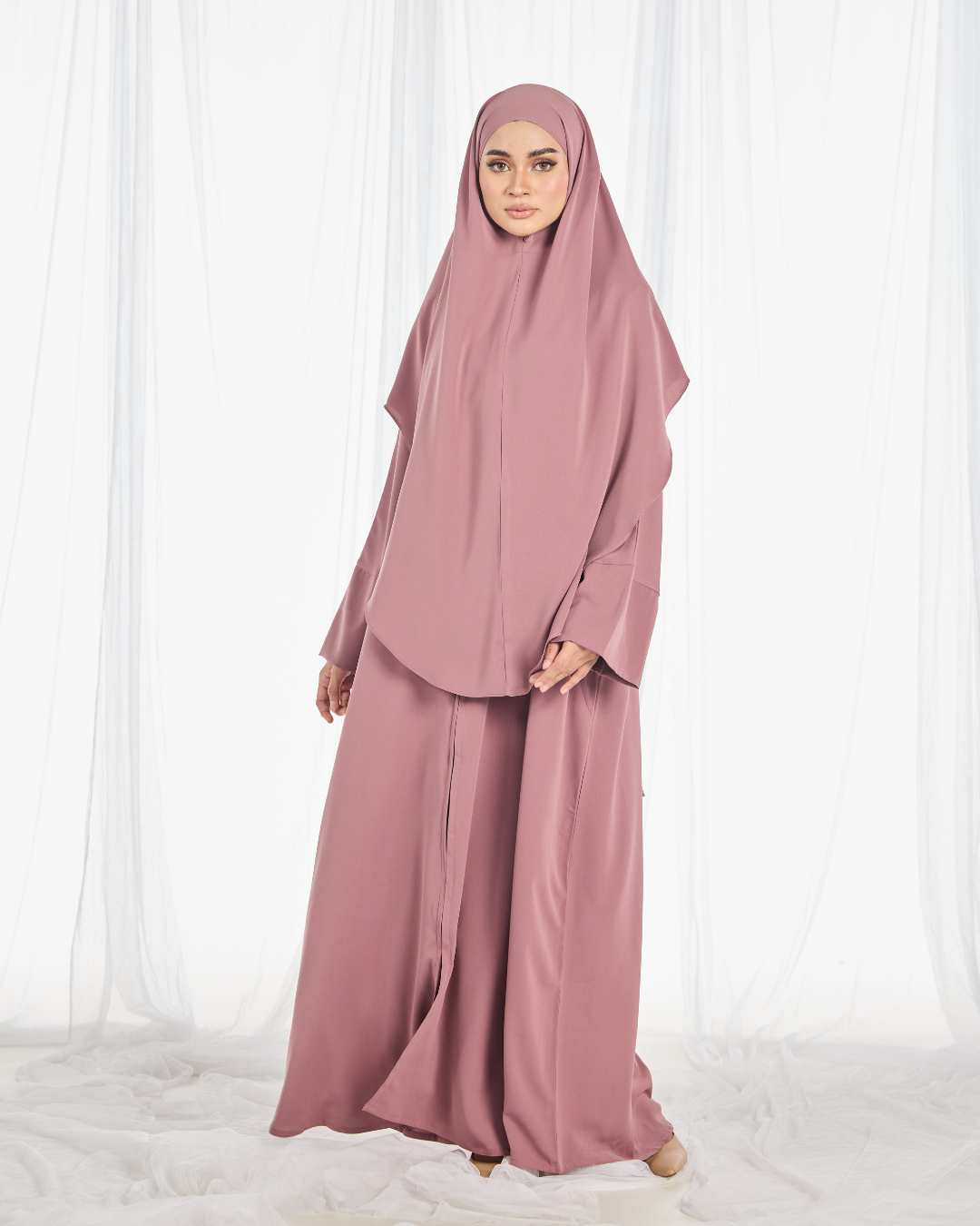 PO II : Safa Khimar Umrah Set in Dusty Rose