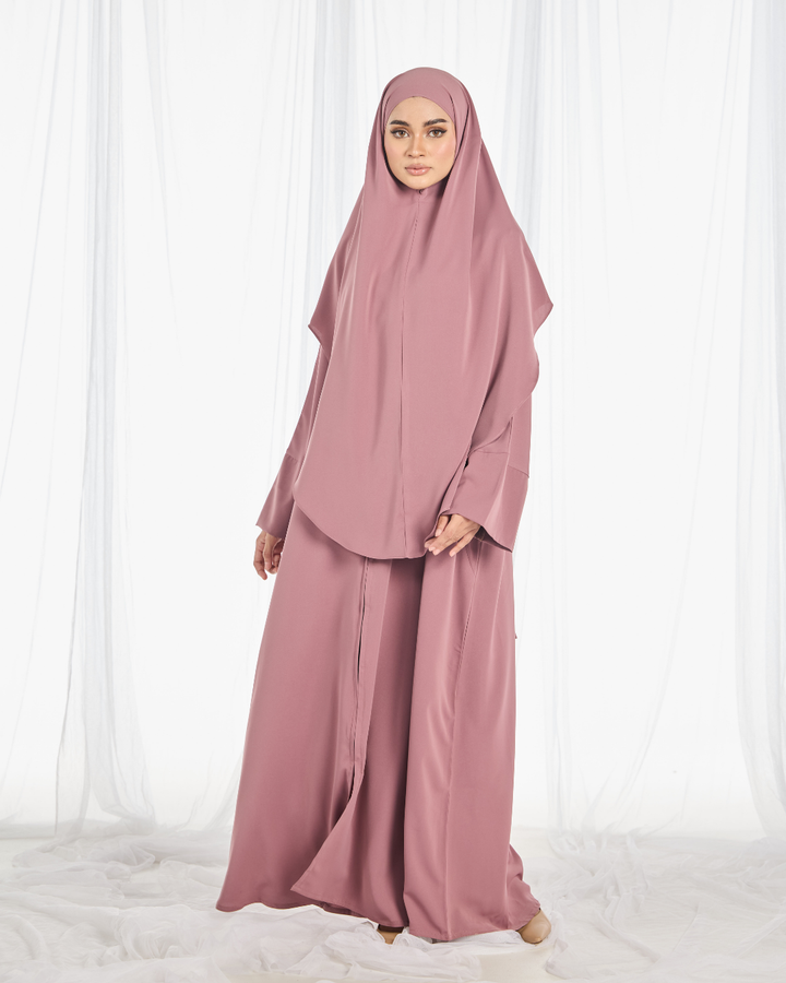 PO II : Safa Khimar Umrah Set in Dusty Rose