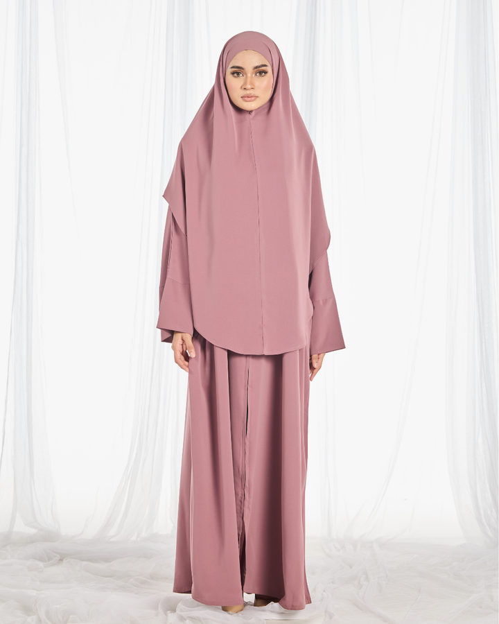 PO II : Safa Khimar Umrah Set in Dusty Rose