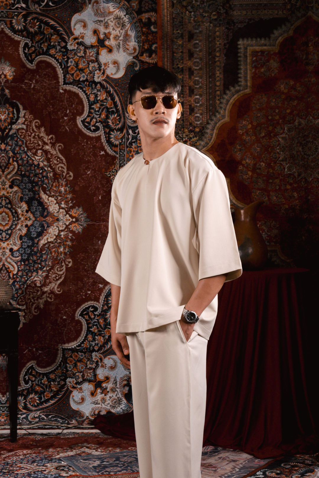 Bentara Baju Melayu in Soft Beige