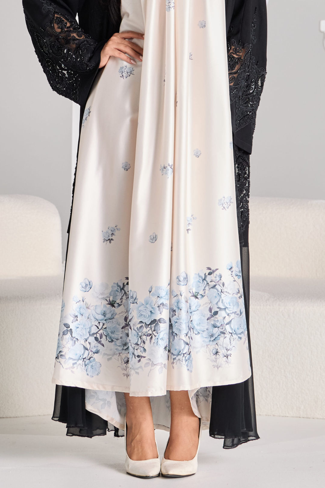 Layali Silk Slip in Aurora Blue