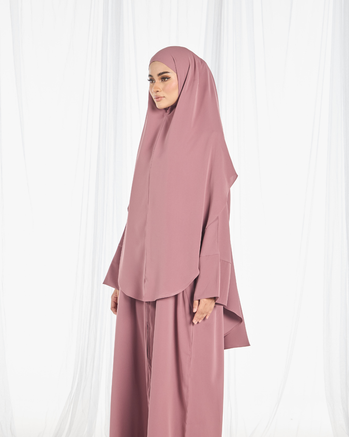 PO II : Safa Khimar Umrah Set in Dusty Rose
