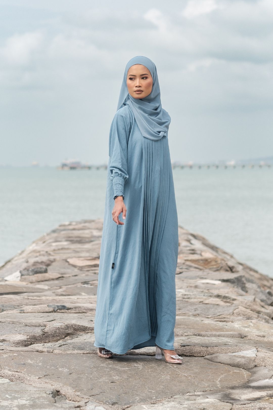 Zehra Abaya in Sky Blue