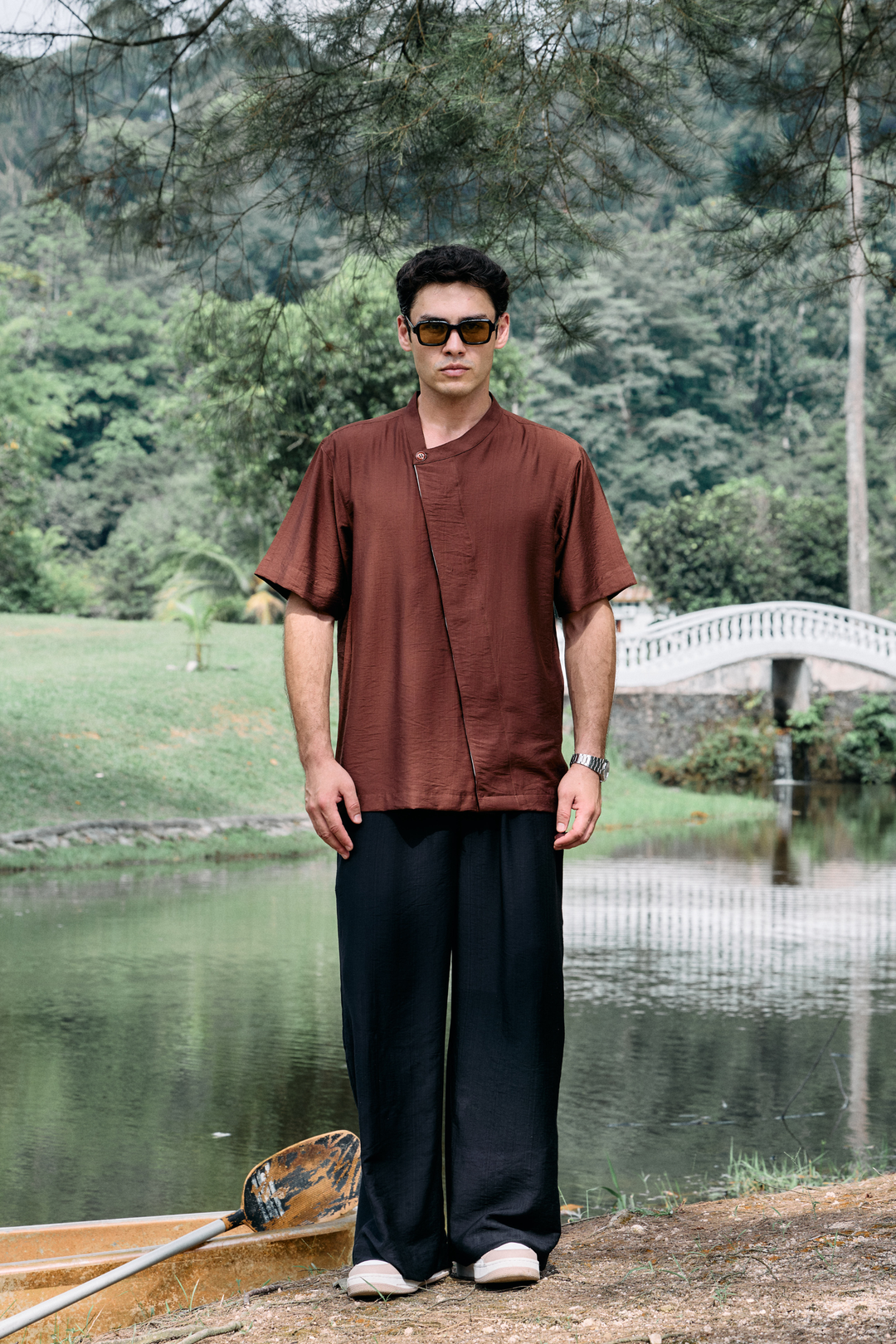 Aruna Linen Shirt in Brown