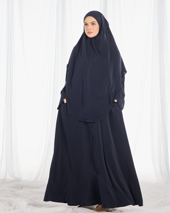 PO II : Safa Khimar Umrah Set in Navy