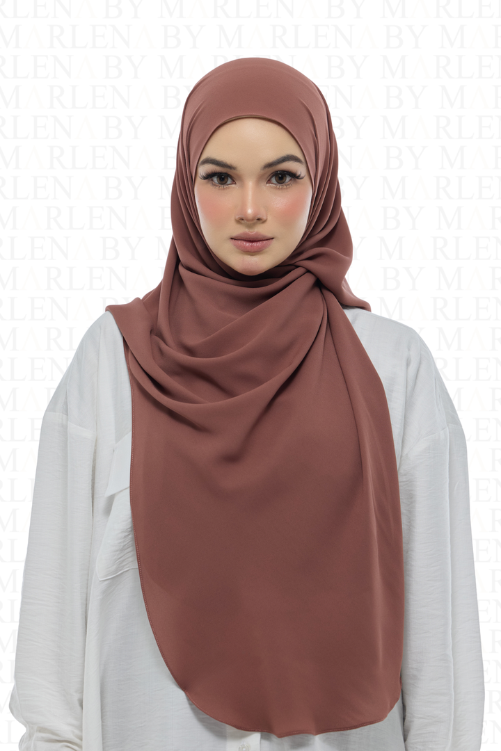 Leya Curved Tie Back Korean Chiffon Shawl