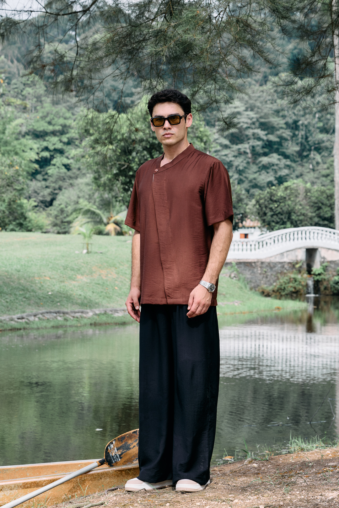 Aruna Linen Shirt in Brown