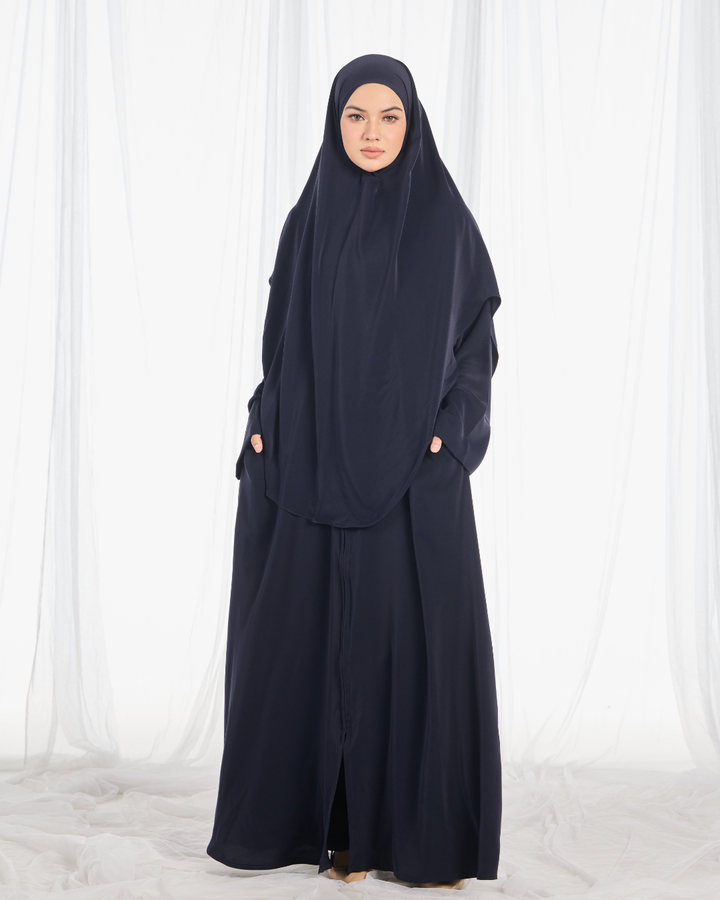 PO II : Safa Khimar Umrah Set in Navy