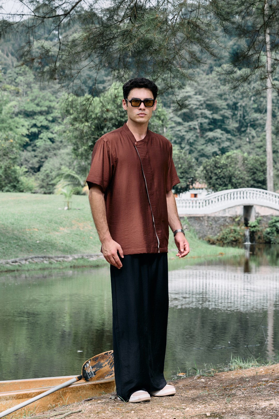Aruna Linen Shirt in Brown