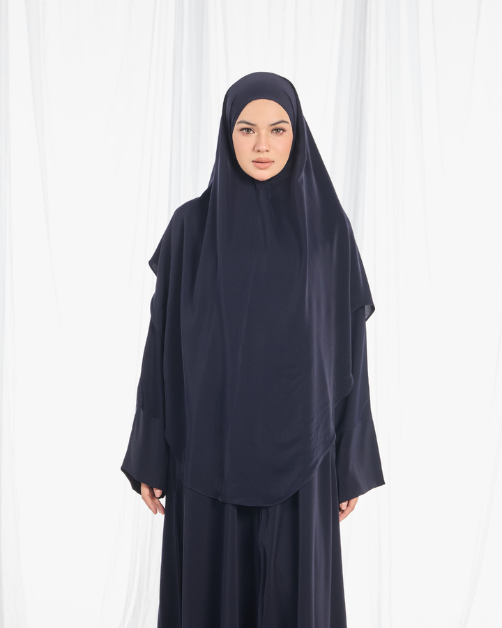 PO II : Safa Khimar Umrah Set in Navy