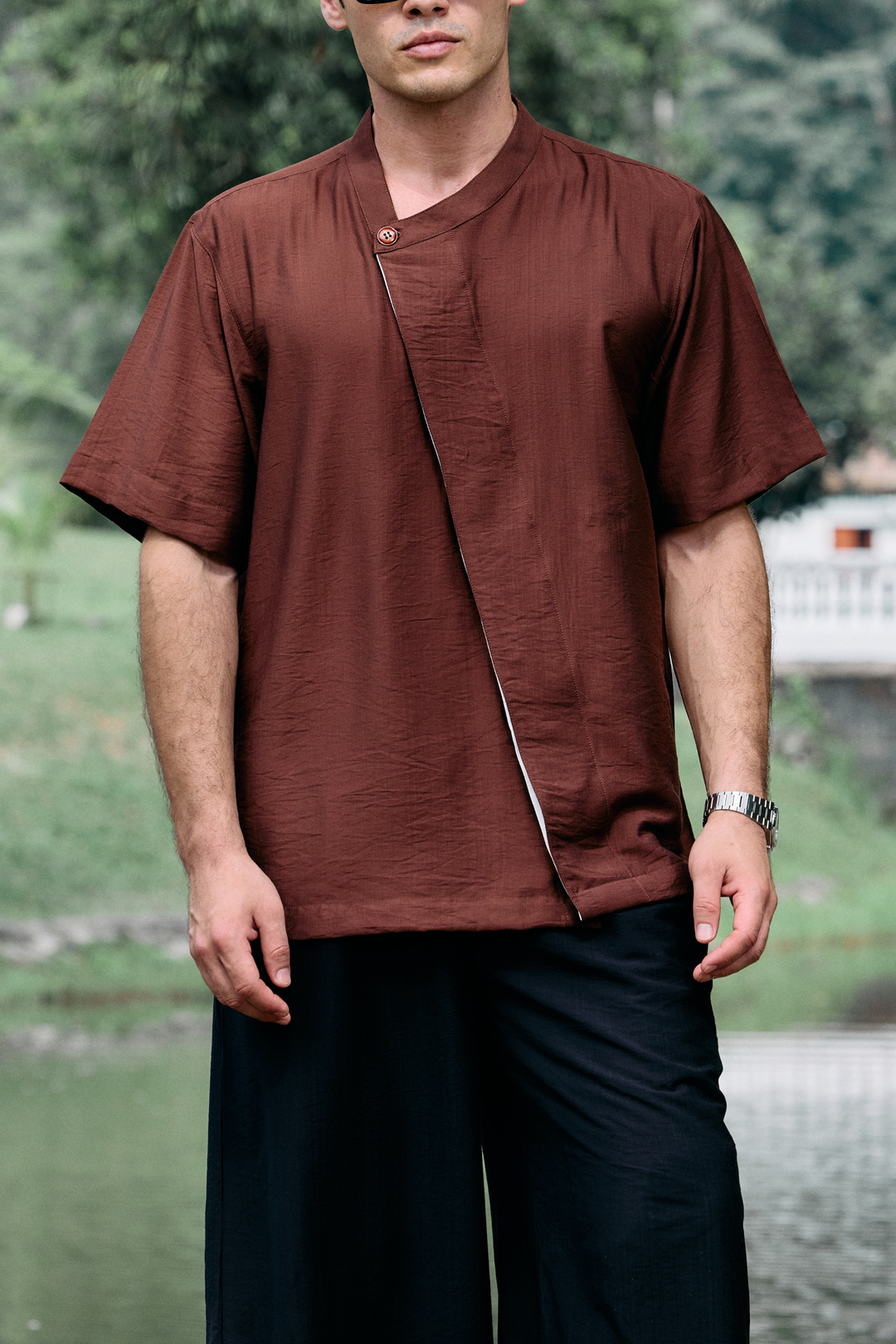 Aruna Linen Shirt in Brown