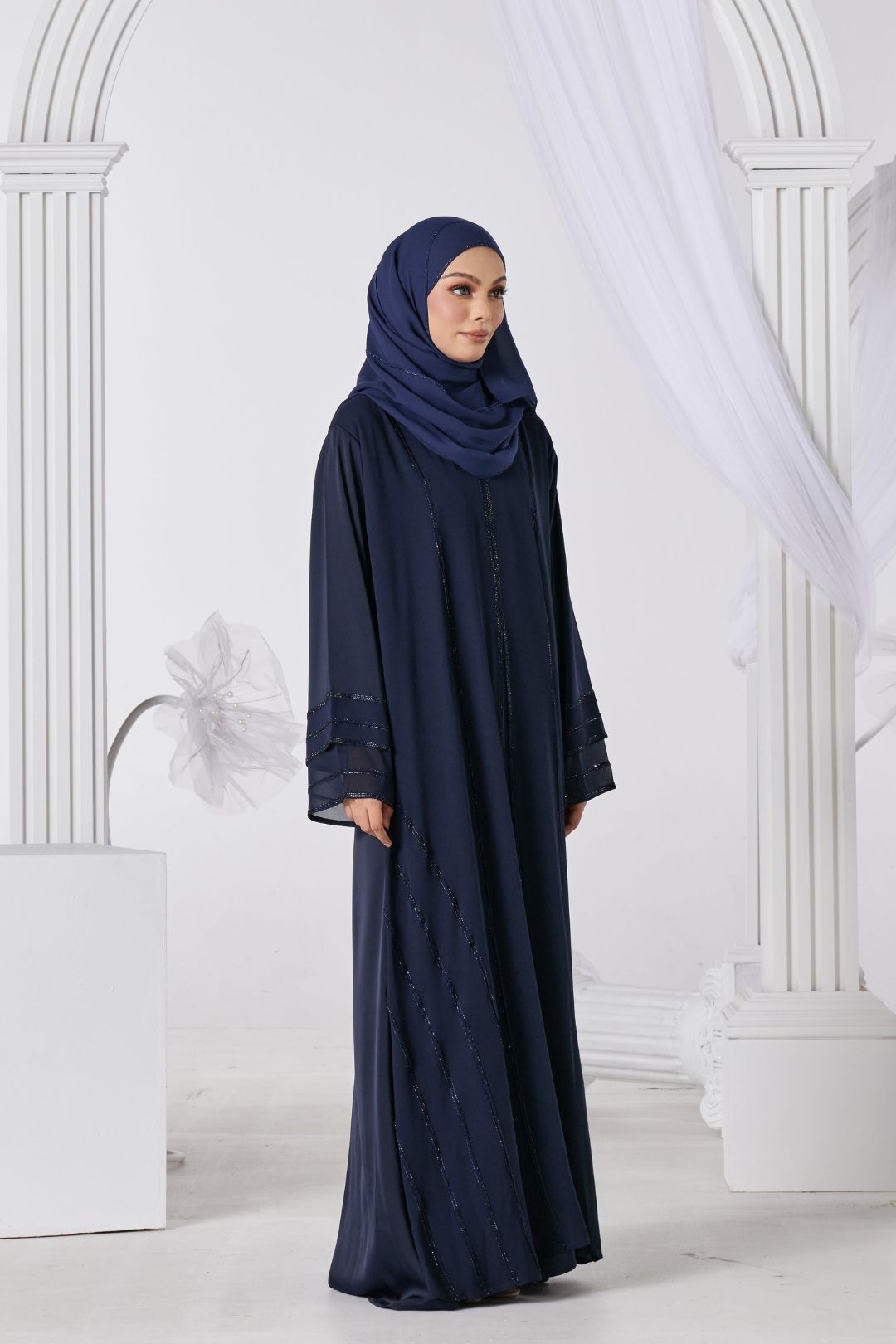 Rahma Abaya in Navy Blue