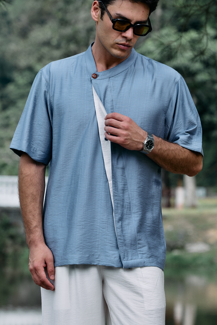 Aruna Linen Shirt in Sky