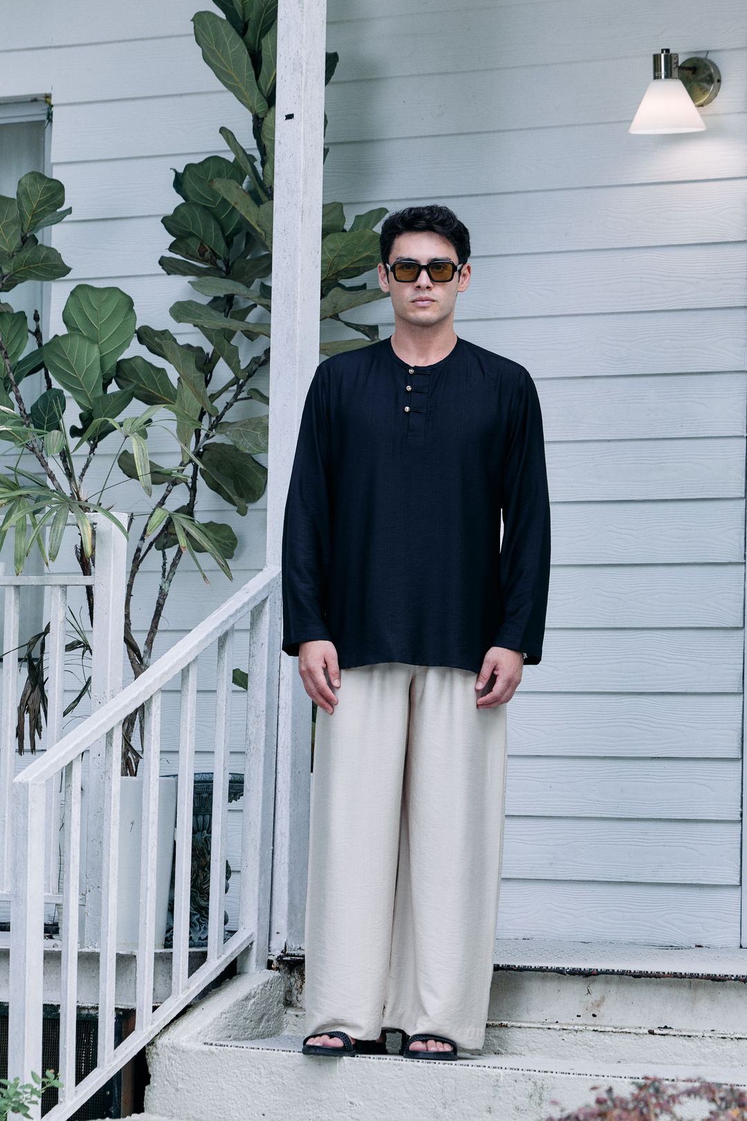 Terra Linen Top in Black